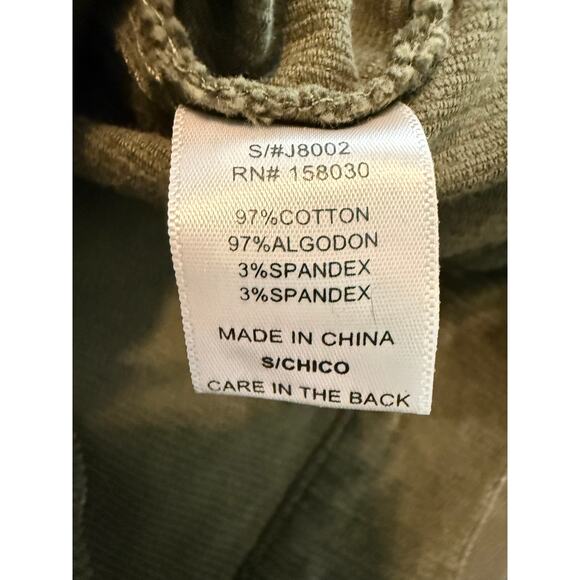 Love Tree Women's Cropped Olive Corduroy Jacket Size Small - Picture 6 of 8